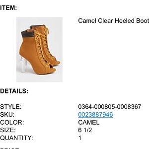 Shoes - Clear Heel Camel Peep Toe Booties Shoes - Clear Heel Camel Peep Toe Booties